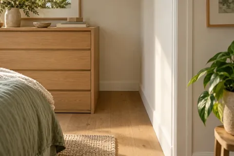 Schmale Nische neben einer Kommode